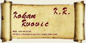 Kokan Rvović vizit kartica
